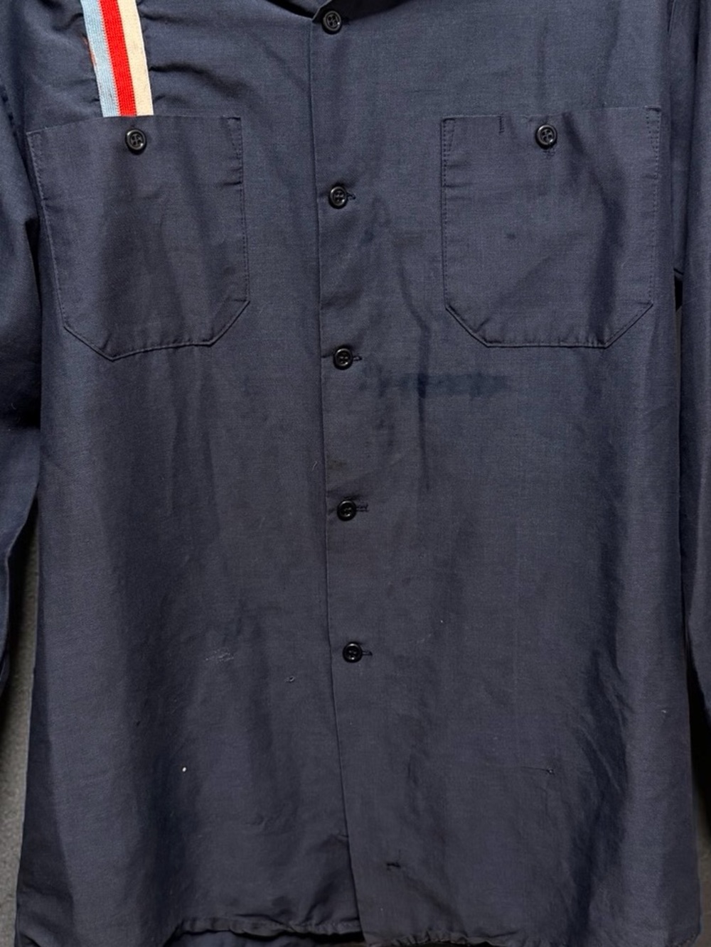MM Miller Union Made USA Vintage Work Shirt Navy Stripe Detail Size 3 - Picture 5 of 5
